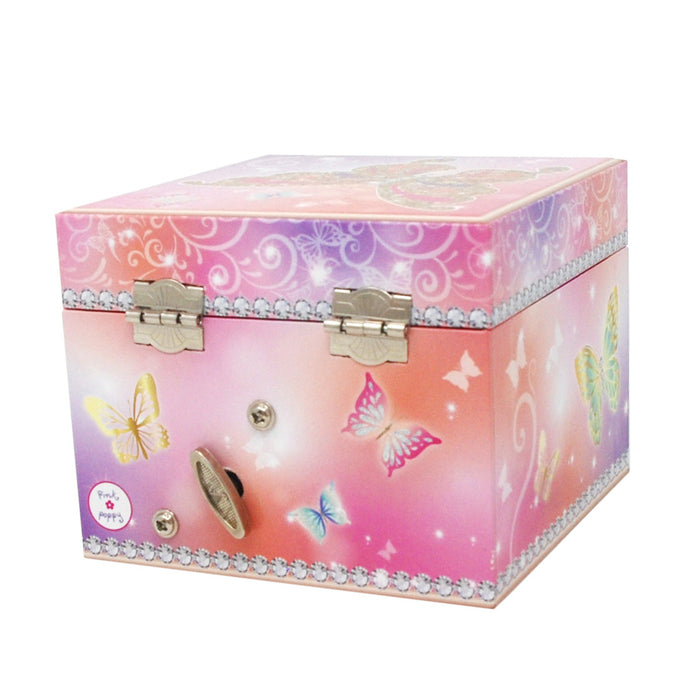 Pink Poppy | Small Musical Jewellery Box | Butterfly Skies