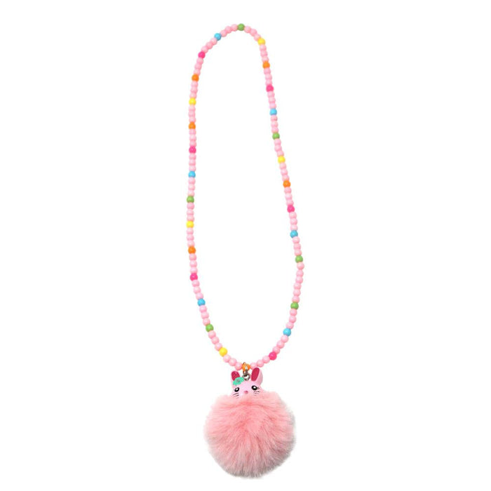 Pink Poppy |  Pom Pom Bunny Necklace