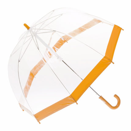 Umbrella | Children | Clear PVC Birdcage | Orange Border
