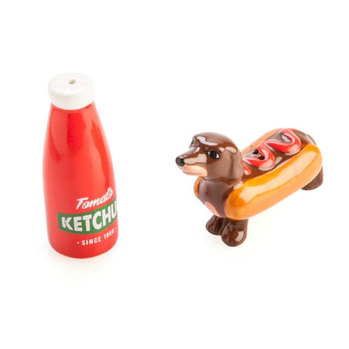 Salt & Pepper Shakers | Sausage Dog & Ketchup