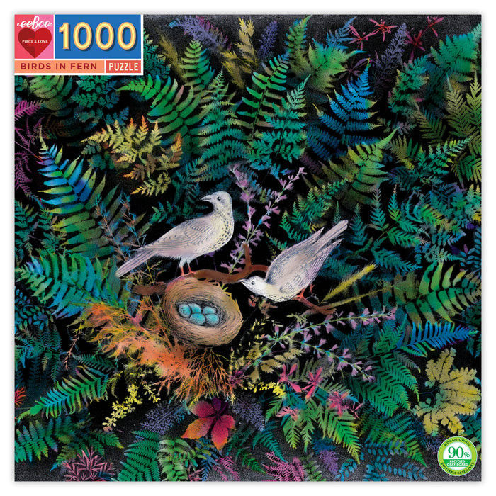 eeBoo 1000 pc puzzle | Birds in a Fern