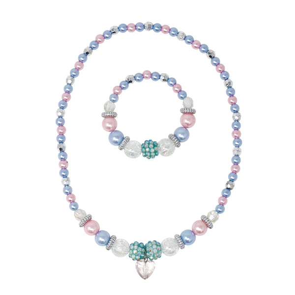 Pink Poppy |  Necklace & Bracelet Set - Blue Ice