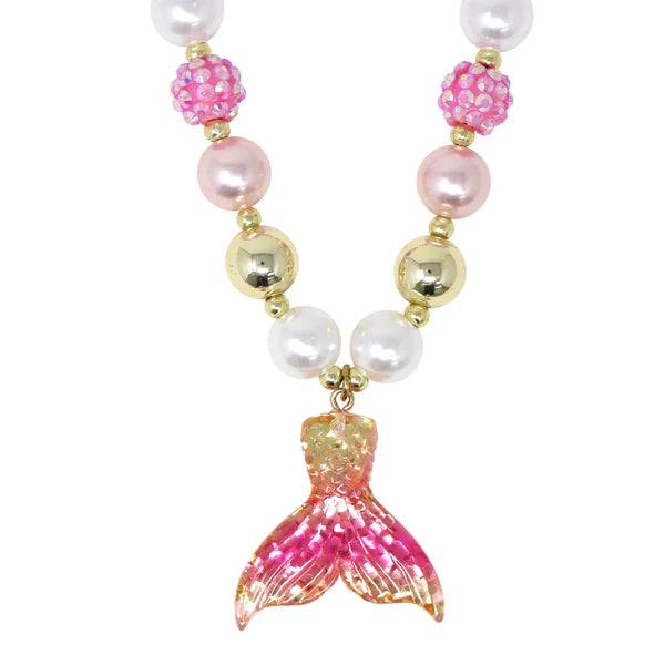 Pink Poppy |  Necklace & Bracelet Set - Mermaid Tail