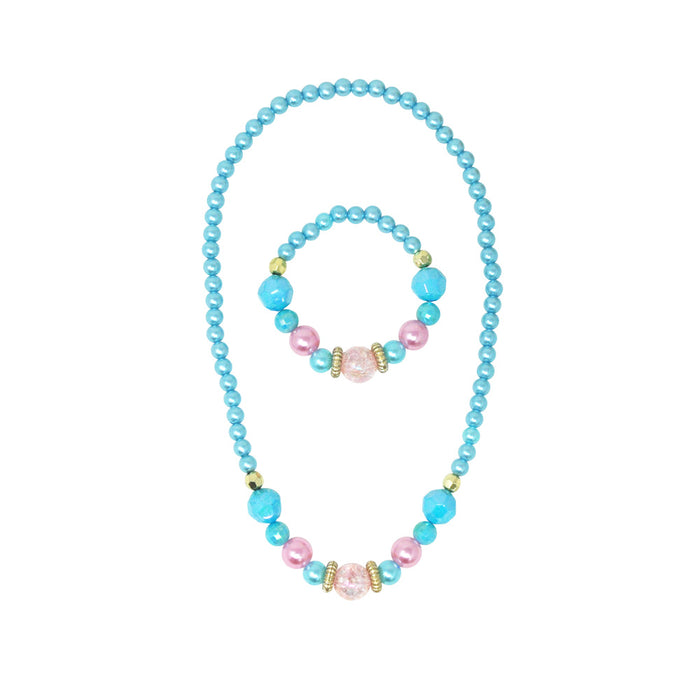 Pink Poppy |  Necklace & Bracelet Set - Pearlescent