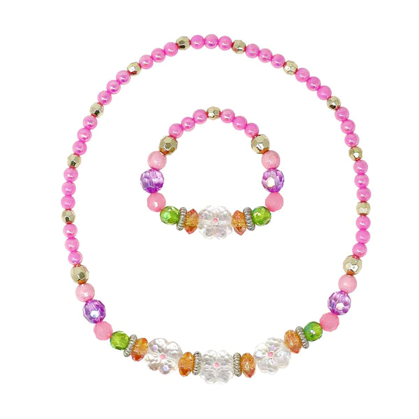 Pink Poppy |  Necklace & Bracelet Set - Pixie Flower