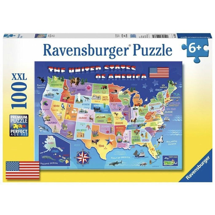 Ravensburger Puzzle 100pc USA State Map