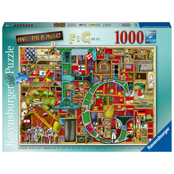 Ravensburger Puzzle | 1000pc | Colin Thompson Awesome Alphabet F & G