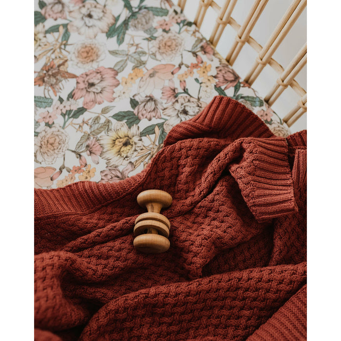 Snuggle Hunny | Diamond Knit Baby Blanket | Umber