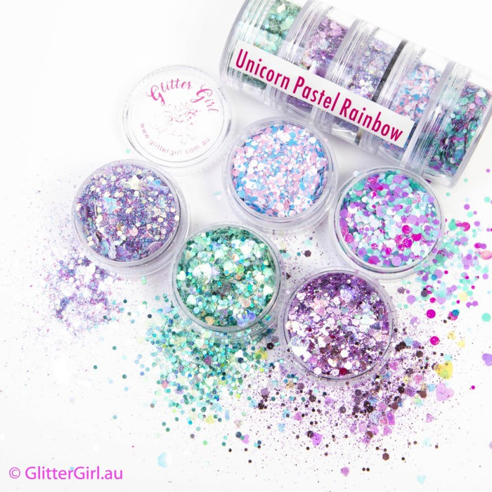 Glitter Collection 5 pack | Pastel Rainbow