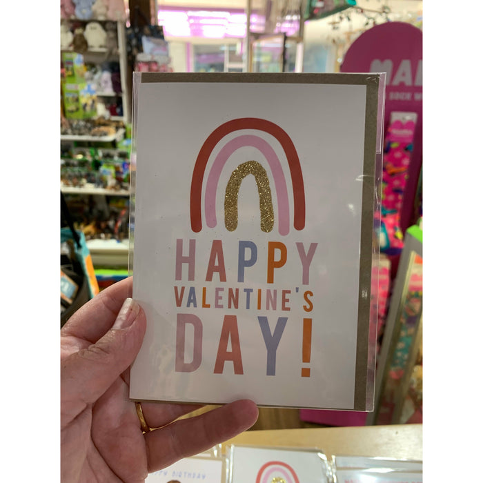Valentine's Day Card - Rainbow with Glitter