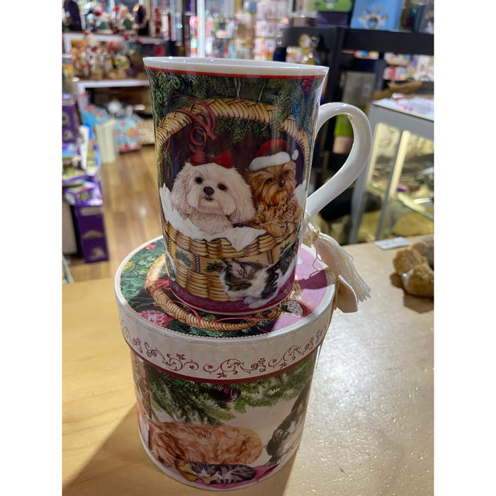 Christmas Cats & Dogs Mug - Large