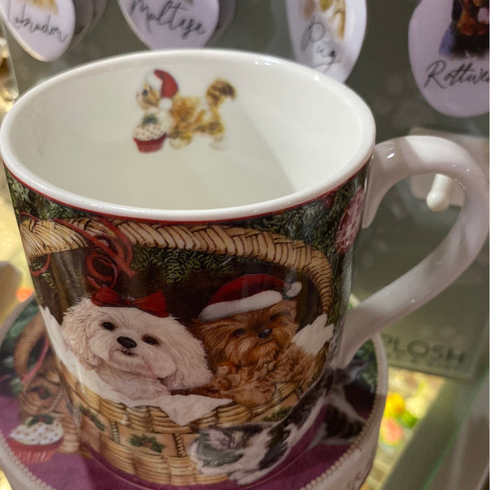 Christmas Cats & Dogs Mug - Small