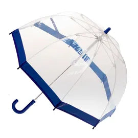 Umbrella | Children | Clear PVC Birdcage | Navy Border