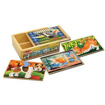 Melissa & Doug | Wooden Puzzles in a Box | Pets