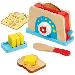 Melissa & Doug | Wooden Toys | Toaster, Bread & Butter Set